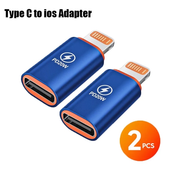 USB C till Lightning Adapter PD 20W 120W Snabbladdning Lightning Hane Till Typ C Adapter För iPhone IOS till USB Typ C Converter 2PCS TypeC to ios