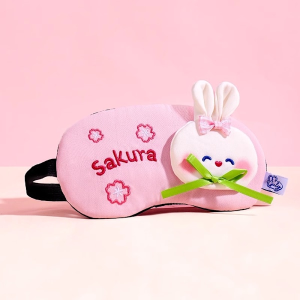 Sakura Kanin Sovmask Plysch Ögonmask Resemask Super Mjuk Rolig Ögonmask för Barn, Flickor och Vuxna