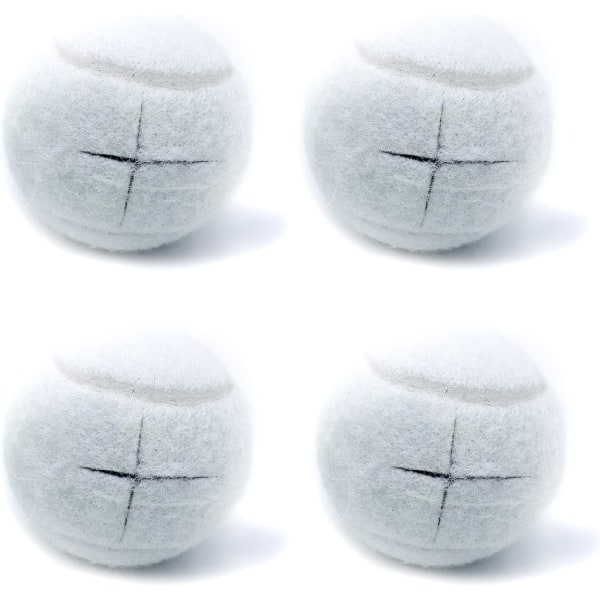 4 kpl esileikattua tennispalloa huonekalujen jalkojen suojaksi, valkoinen