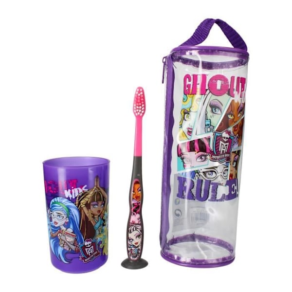 Toothbrush + cup + pencil case - Children's kit - Monster High