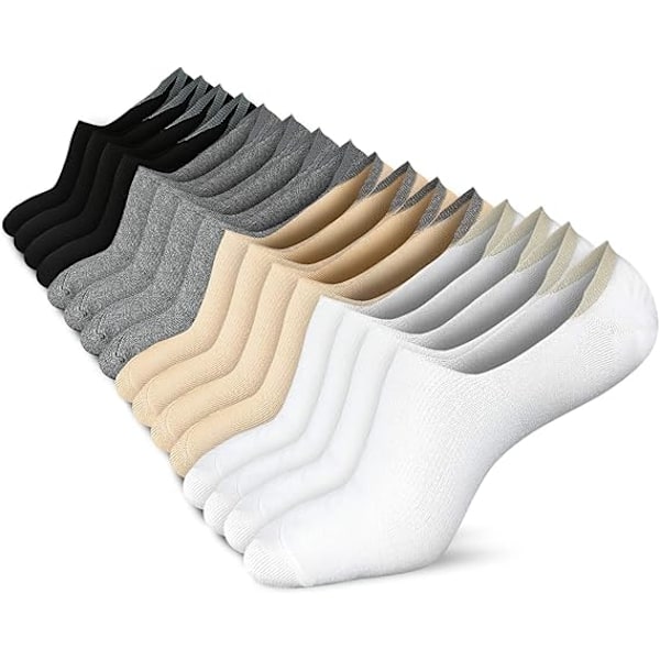 No Show Socks Women's Low Socks Non-Slip Flat Boat Line 8 Pairs