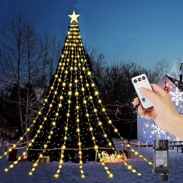 Christmas Tree Light Garland with Star, 3,85M Christmas Tree Lig