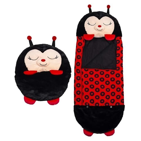 2 in 1 Cartoon Animal Pillow Sleeping Bag with Pillow Soft Black Ladybug 135*50cm