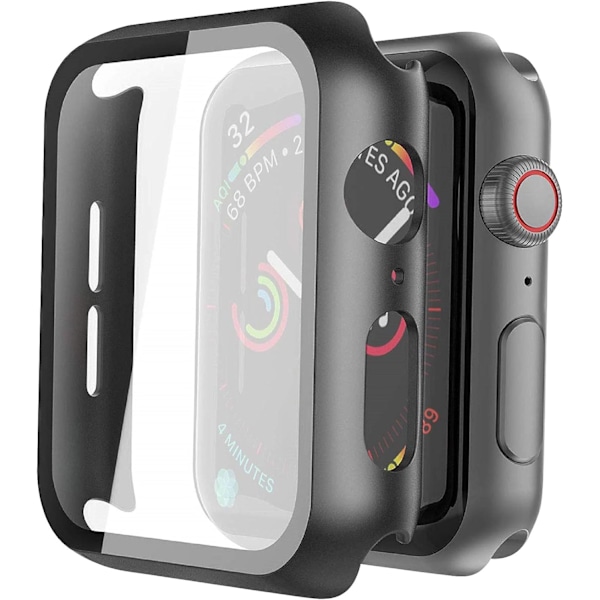 Mustat kotelot Apple Watch Series 6 / SE/Series 5 / Series 4:lle, Lasisuoja [2-pakkauksessa], HD-suojakuori iWatchille, musta Black(2-kpl) Black(2-Pieces) 40mm for Series 6/SE/5/4