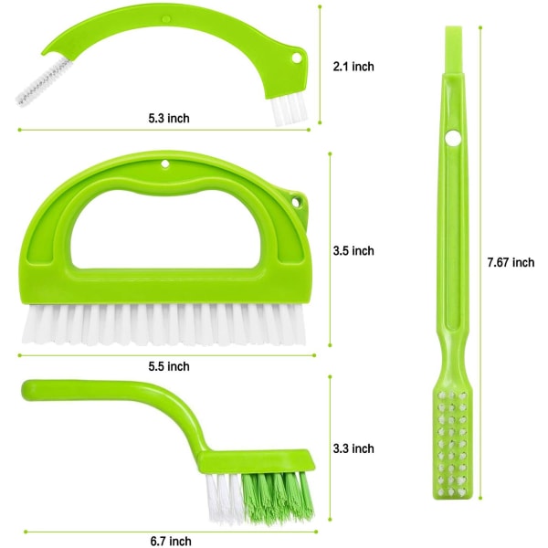 Kakelfogborste 4 i 1 fogskrubber Multifunktionell köksrengöringsborste för badrum Injekteringsbruk Form Grön