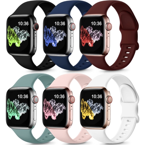 Rem kompatibel med Apple Watch Band 40mm 38mm 41mm 42mm 6 stk 5 6 stk 5 6pcs 5 42mm/44mm/45mm/49mm