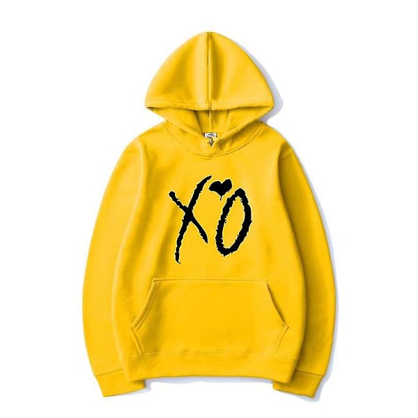 The Weeknd -painettu huppari Xo Mode Print Huppari Miehet Naiset Harajuku Hip Hop Vetoketju Huppari Topit Keltainen 01 Yellow 01 M