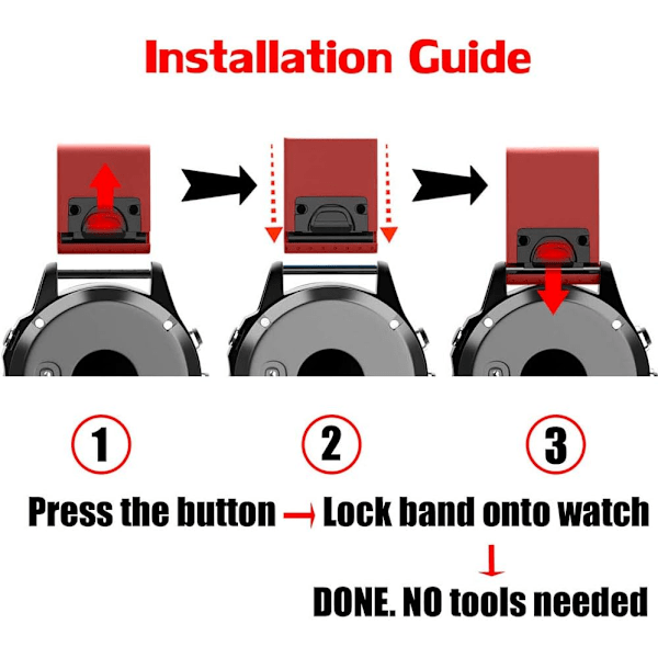 Hihna Garmin Fenix​​​​​​5s / Fenix​​​​5s Plus / Fenix​​​​​​6s / Fenix​​​​6s Pro - 20mm leveä silikoni Quick-Fit -kello, useita värejä (punainen),