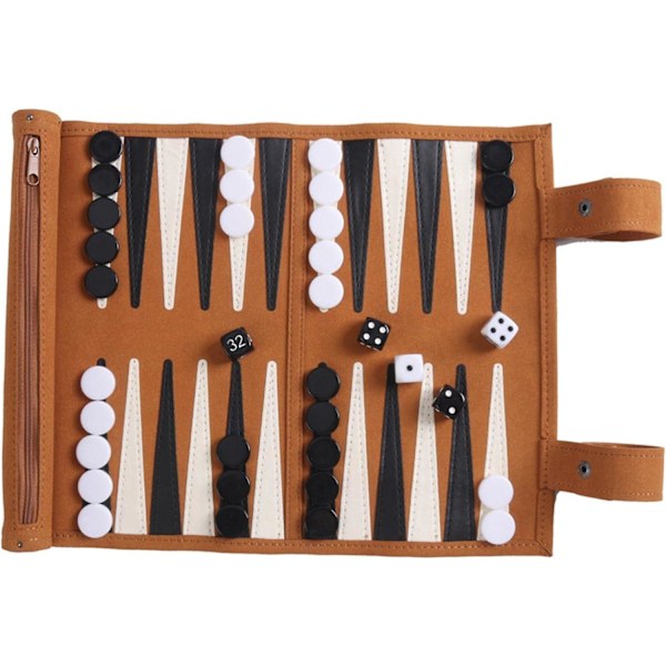 Travel Backgammon Set, Roll Double Land Checkers Game Set, Portable Backgammon, Travel Game Adult Roll Design Children's Puzzle Game Board Strate