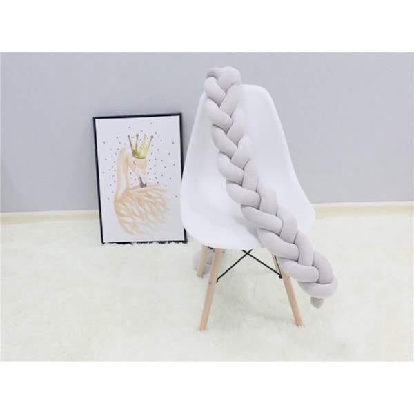 Baby Sleep Bumper Decoration Bed Surround Baby Clothing Woven Knotted Ball Pillow Twist Braid Gray