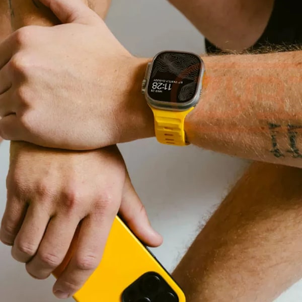 Sportsrem til Apple Watch Ultra 9 8 7 6 SE 5 Blødt silikone letvægtsarmbånd til iWatch 38MM 40MM 42MM 44MM 45MM 49MM Racing Yellow Racing Yellow 38 or 40 or 41mm