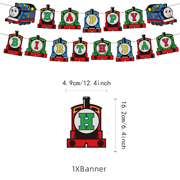 Thomas Friends Gratulerer Med Dagen Dekorasjoner Banner Ballonger Kakepynt Jenter Gutter