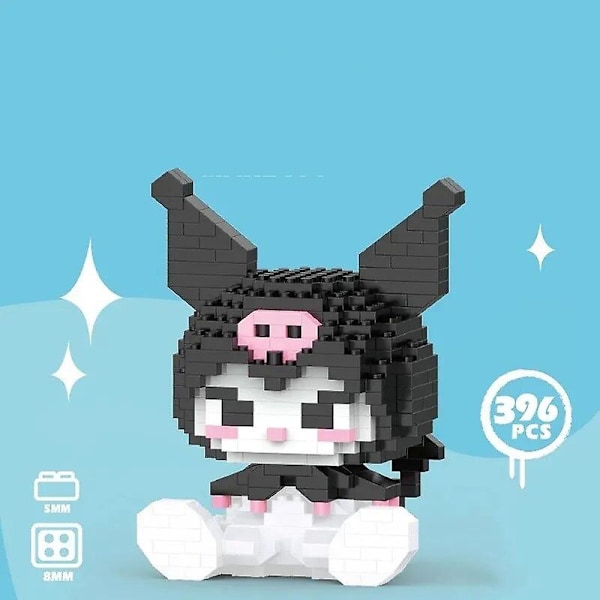 Byggeklosser Sanrio Anime Figur Kuromi Sammensatte Leker Dekorativ Prydnad Modell Min Melodi Barn Puslespill Gaver Hello kitty