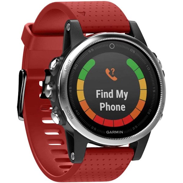 Rem for Garmin Fenix​​​​​​5s / Fenix​​​​5s Plus / Fenix​​​​​​6s / Fenix​​​​6s Pro, 20mm bred silikon Quick-Fit klokke, flere farger (rød),