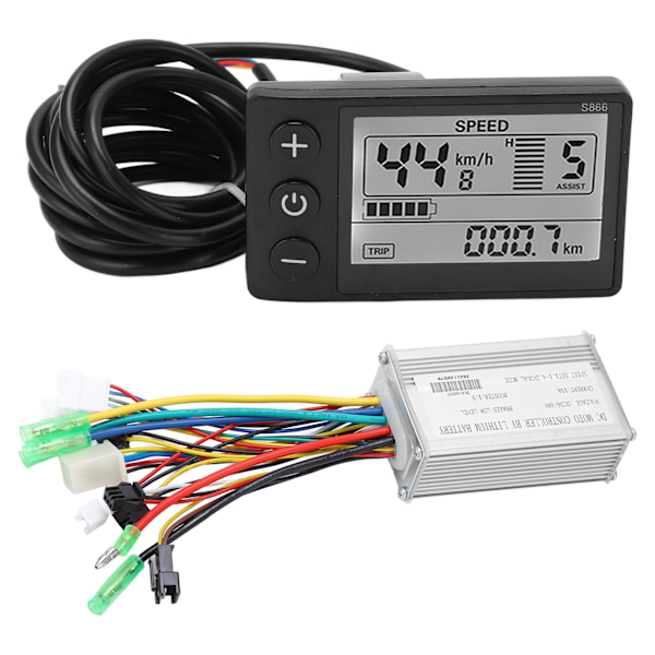 36V/48V 250W/350W 15A Børsteløs Motorstyring LCD866 Displaypanel Elektrisk Cykel Børsteløs Controller Kit 0.5