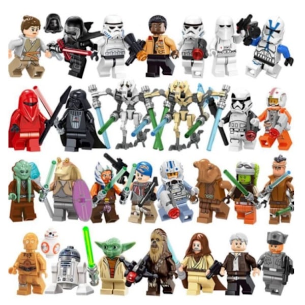 29 stk. Star Wars byggeklodser minifigur Luke Darth Vader