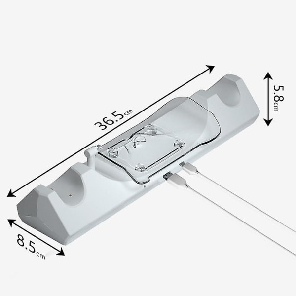 VR-ladestasjon for Meta Quest 3/Oculus Quest 3, ladestasjon med RGB-lys for Quest 3 VR-headset og kontroller