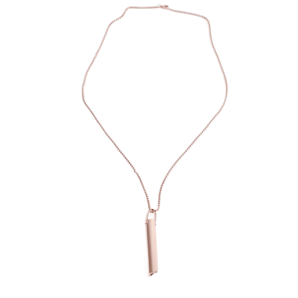 Breathing Necklace Unisex Fashionable Stainless Steel Necklace for Stress Relief for Anxiety Relaxation Meditation Rose Gold