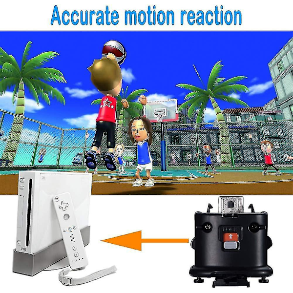 2 Motion Plus Adapter Sensor til Wii Remote Controller, Motion Plus Adapter Accelerator Udskiftning til Wii Motion Plus Adapter Black