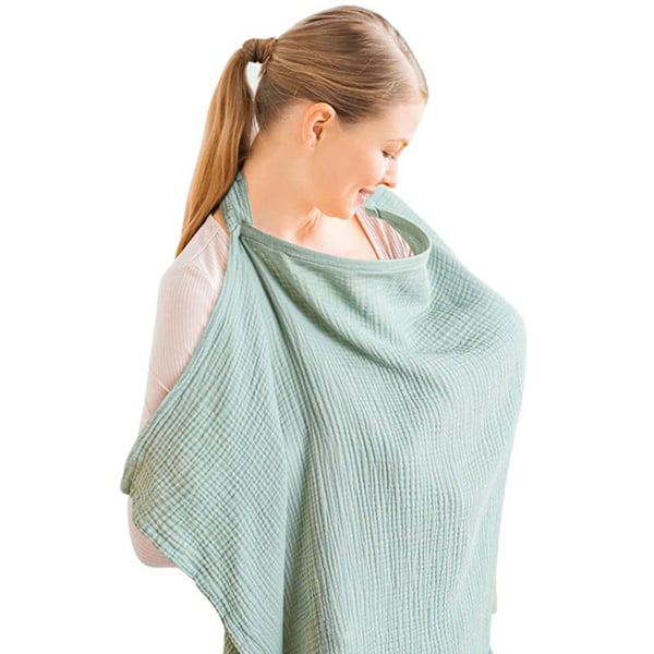 Breastfeeding Cotton Cover Privacy Cover with Halter Neck Nursing Blankets Breastfeeding Cover Blue