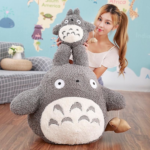 20-70cm Stor Plysj Totoro Lekefigur Tegneserie Tonari No Totoro Plysj Pute Søte Fyllte Dukker for Barn Jenter Bursdagsgaver 50 cm