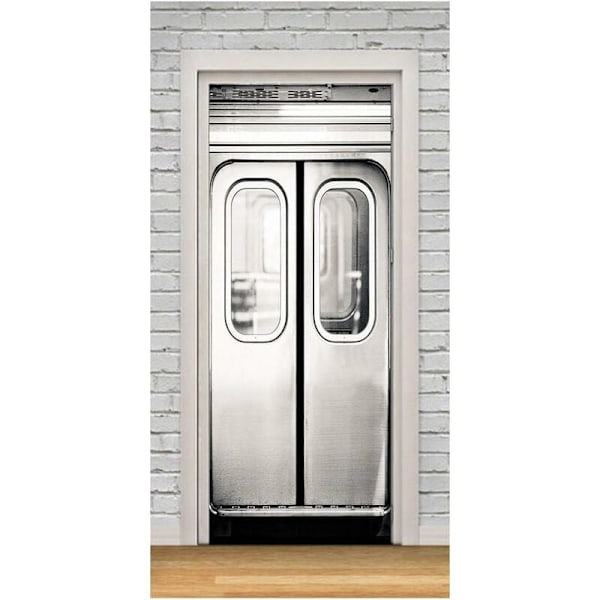 Door Stickers Trompe l'oeil 3D Photo Subway Self Adhesive Removeb