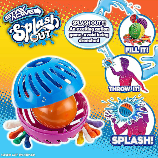 Håll dig aktiv med Splash Out Throwing & Catching Water Bust med timer, inomhus- och utomhusaktivitet (DPD)