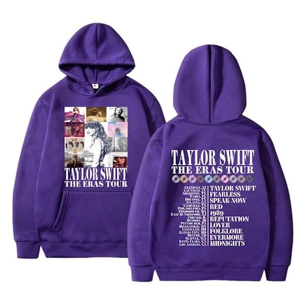 Julklapp 2023 Taylor Swift Fans Hoodie Höst & Vinter Sweatshirt Herr & Dam Juljacka Lila purple M