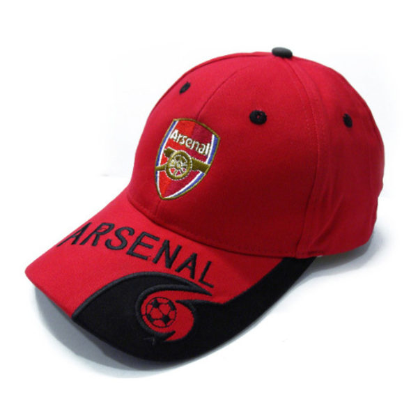 Broderet kasket Unisex justerbar fodbold kasket Arsenal Red