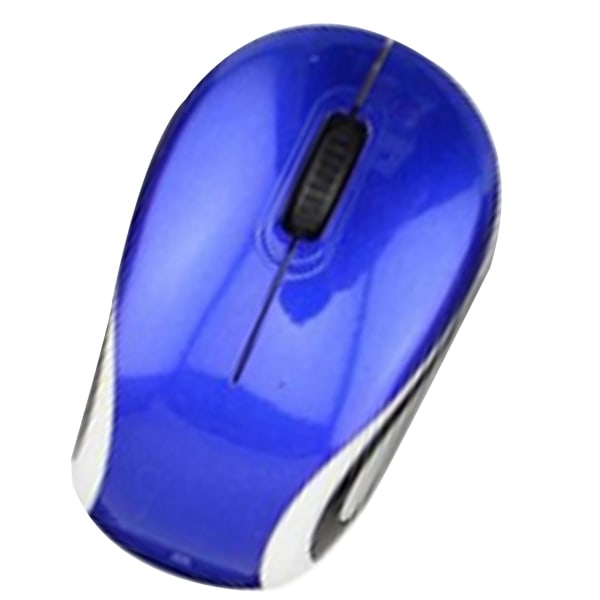 Mini liten trådlös mus för resor optisk bärbar trådlös mini mus med USB-mottagare för PC bärbar dator Blue