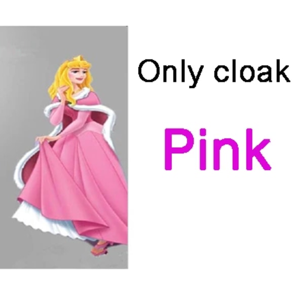 2021 Film Törnrosa Prinsessa Aurora Lyxig Fancy Vuxen Klänning Cosplay Kostym Halloween Jul Kvinna Kappa Klänning Set S S Only Pink Cloak