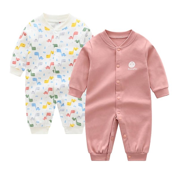 Höst och vinter nyfödd pyjamas set baby boy långärmad onesies 2 delar Khaki Khaki 3M