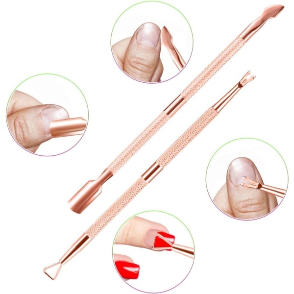 3-pack nagelbandssax - roséguld, nagelbandspusher