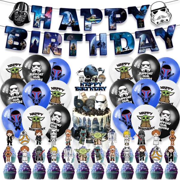 Star Wars Theme Birthday Banner Balloon Party Decorations