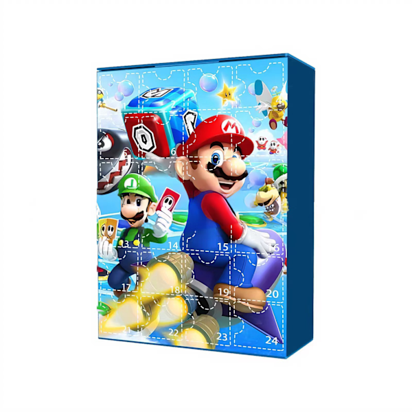 Julkalender 2024 24 stk Mario Jul 24 Dagers Nedtellingskalender Blind Box Feriegaver Barn Voksne A