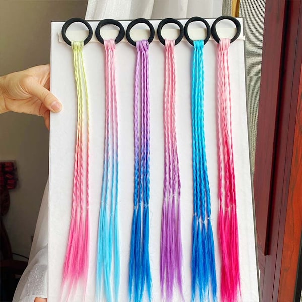 12 pieces hair extension for braiding children, dyed hair extension