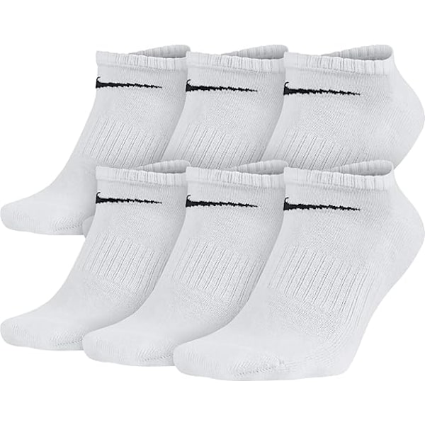 Performance Cushion Socks with Bands Black and White Medium Towel Bottom Sports Socks Running Basketball Training Socks White (6 Pairs) -S