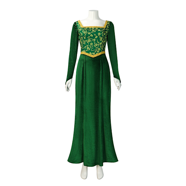 Prinsesse Fiona-kjole Halloween Fancy Green Dress, Festdrakt Rollespill for voksne L