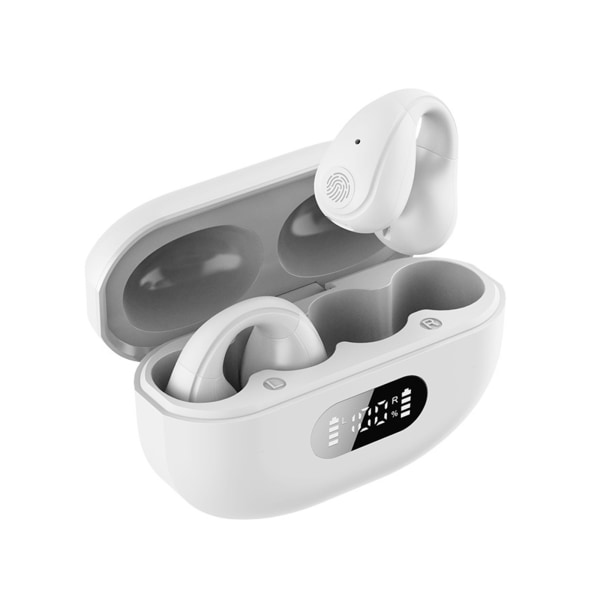Trådlösa Ear-Clip Hörlurar Hörlurar 5.3 Bluetooth Vattentät Open Ear för löpning Sport Cykling Körning White