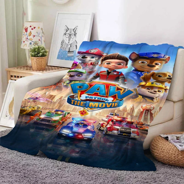 Paw Patrol -peitto, sarjakuvaflanelli, ihoystävällinen, pehmeä ja nukkaamaton, korkealaatuinen materiaali, söpö partiokoira, lasten peitto 5 5 70x100cm