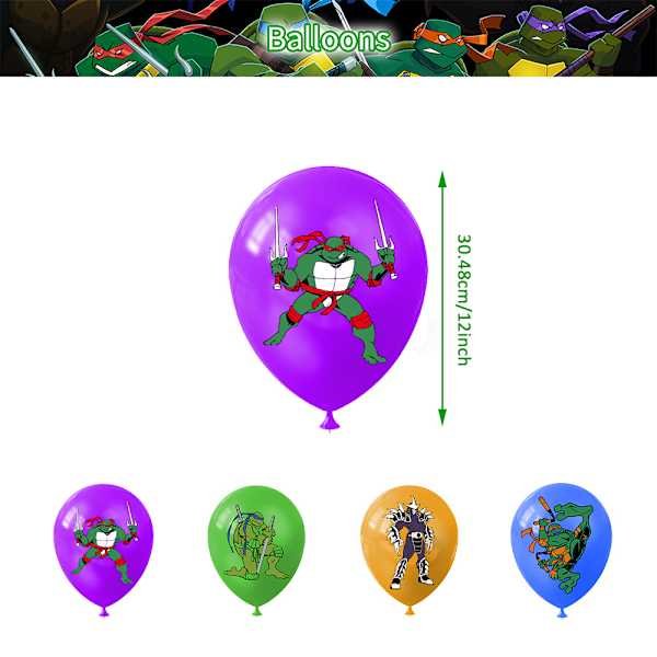 Ninja Turtle tema fødselsdagsfest ballondekoration