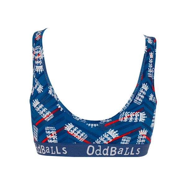 OddBalls Dame/Dame ODI-inspirert England Cricket Bralette 3X Blå/Hvit Blue/White 3XL