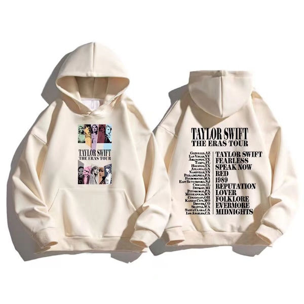 Miesten ja naisten Taylor The Eras Tour syksy/talvi Taylor Swift muotihuppari Fan huppari valkoinen off white XL