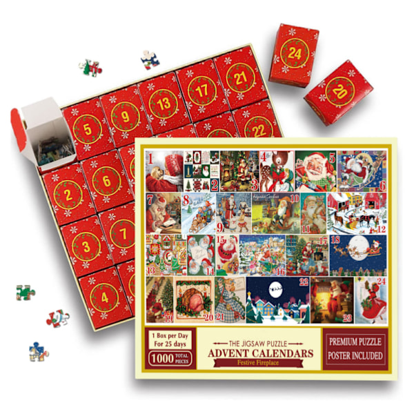 Christmas Advent Calendar Puzzle Christmas Creative 24 Grid Count