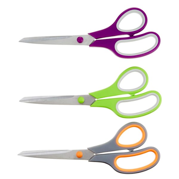 Multipurpose Scissors in Bulk 3 Pack Ultra Sharp Blade Scissors Comfort Grip Handle Sturdy Sharp Scissors for Office Home School Sewing Fabric