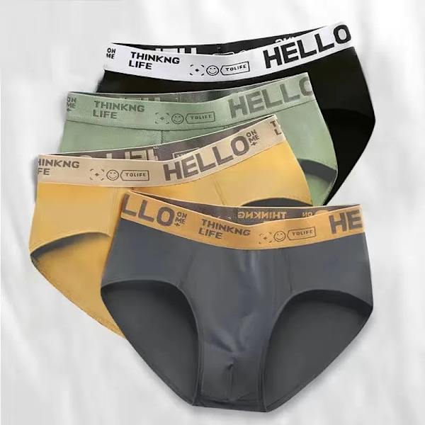 Herrebukser Herreundertøj Seksuelle Shorts Herre Briefs Åndbare Elastiske Underbukser til Mænd Calzoncillos Para Hombres Stor Størrelse 4stkC 4pcsC XL 45-55KG