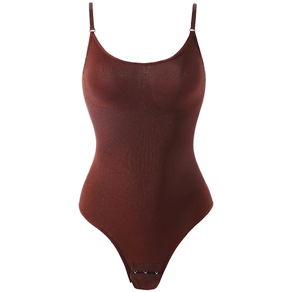 SEX CAT Sømløs Maveindpakning One Piece Plus Size Øvre Støtte Korset Postpartum Kvindeundertøj Mørkebrun Dark Brown 40-52kg