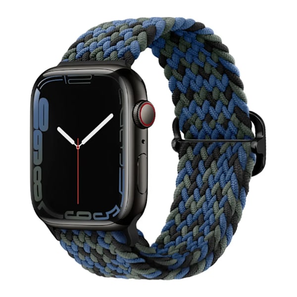 Flettet løkke til Apple Watch Rem 44mm 40mm 45mm 41mm 42mm 38mm 49mm Elastisk Solo armbånd iWatch series 9 se 7 5 6 Ultra2 Band 31.Blue camouflage 31.Blue camouflage 38mm 40mm 41mm