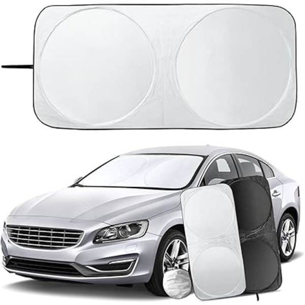 Universal car sunshade for windscreen, foldable front anti UV suitable for most vehicles