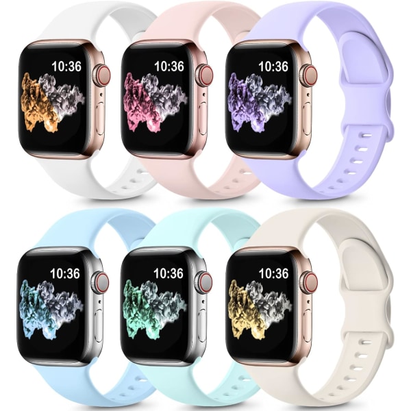 6-pak band kompatibel med Apple Watch Band 38mm 40mm 6stk 2 6stk 2 6pcs 2 38mm/40mm/41mm